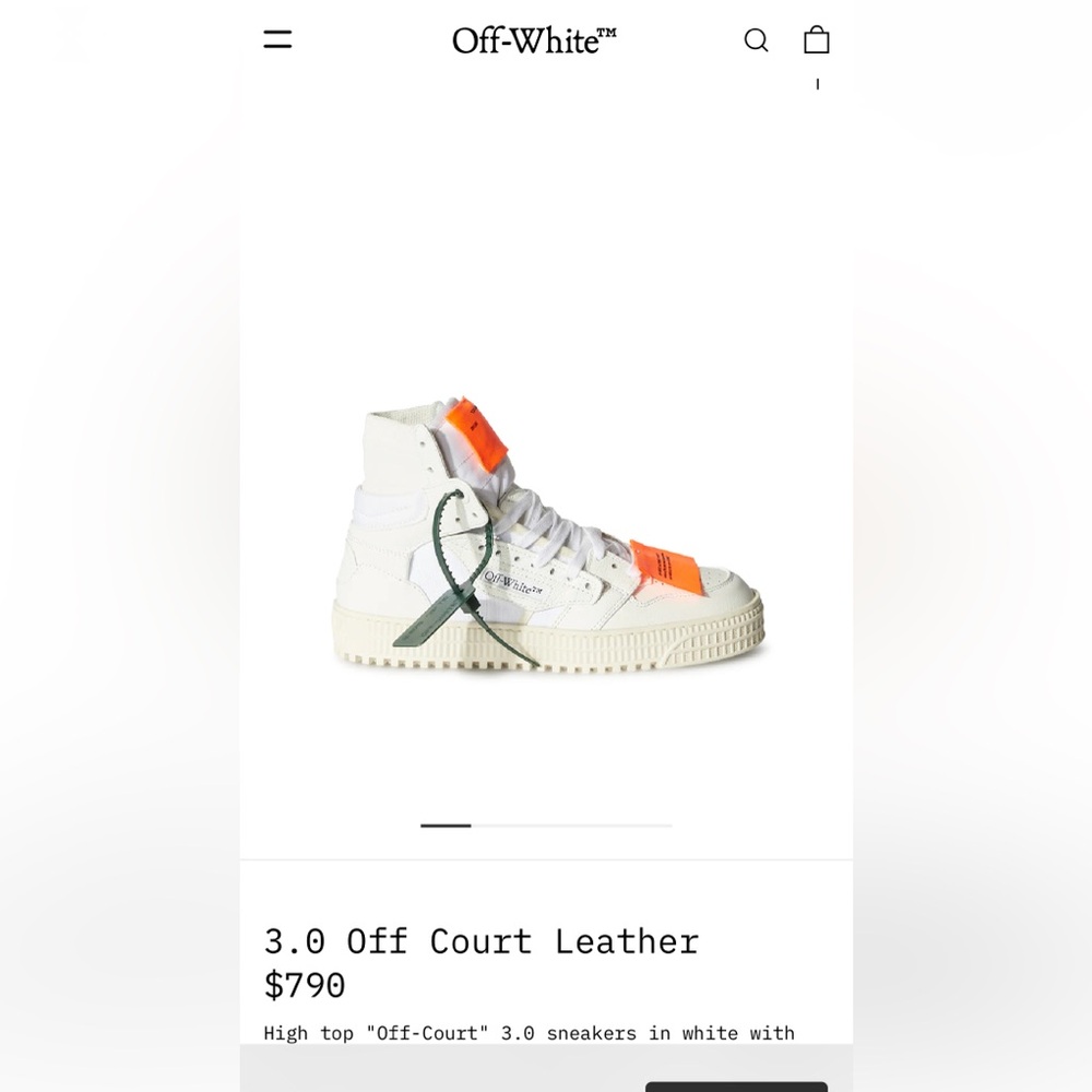 Authentic off white  3.0 off court leather sneakers